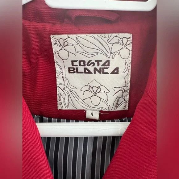 Costa Blanca Vibrant Red Trench Coat - Picture 2 of 3